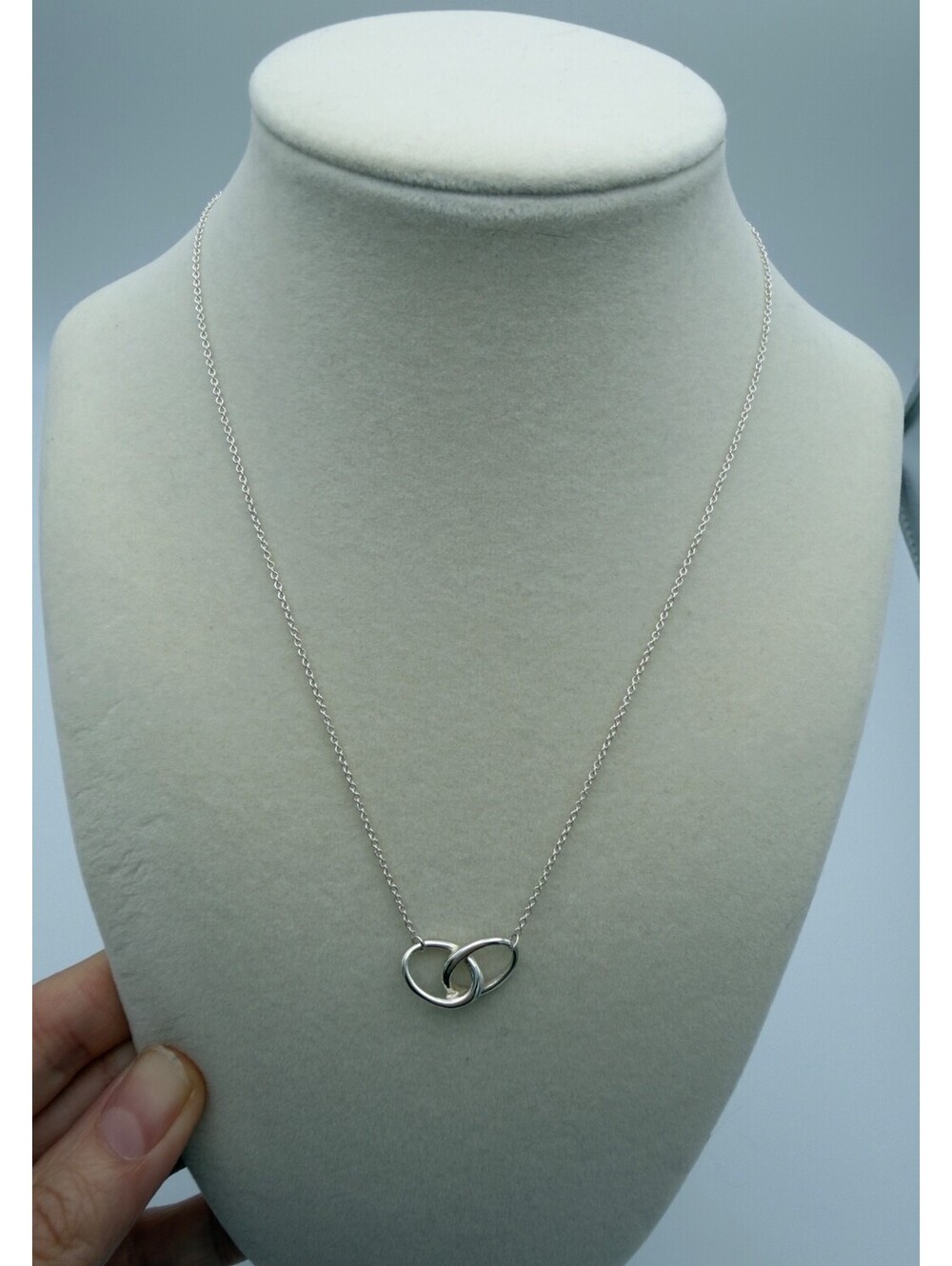 Authentic Tiffany & Co. Double Loop Necklace 16" Sterling Silver 925